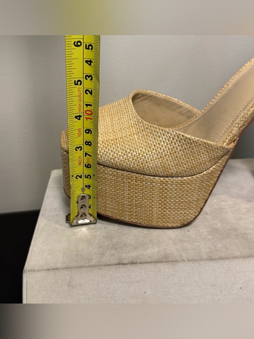 Sam Edelman Kori Beige Woven Platform Peep-Toe Sandals with Ankle Strap, size 11 - Picture 8 of 10